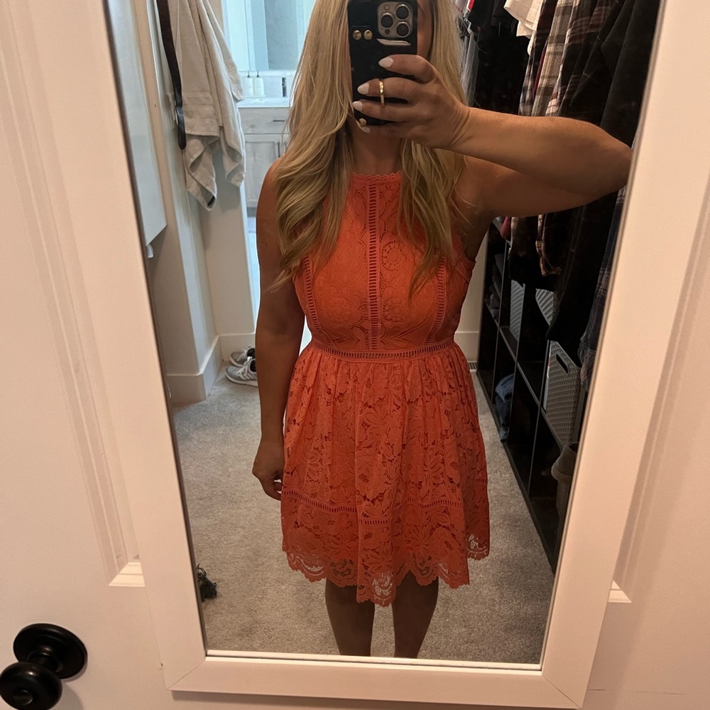 Xs coral lace dress